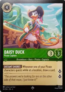 81/204 DAISY DUCK PIRATE CAPTAIN AZURITE SEA SUPER RARE DISNEY LORCANA CARD - Image 1