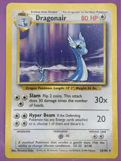 Dragonair 018/102 Base Set Regular Finish Vintage Pokemon Card *HP* - Image 1