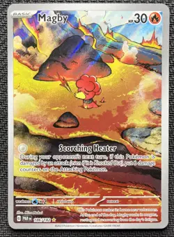 Magby IR Paradox Rift 186/182 Illustration Rare Art PAR EN Pokemon Card 2023 FA - Image 1