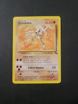 NM Italian Hitmonlee 22/62 Non Holo Rare Fossil Pokemon Card - Image 1