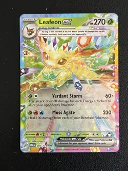 Pokemon TCG Card Leafeon EX 006/131 Prismatic Evolutions Double Rare - Image 1