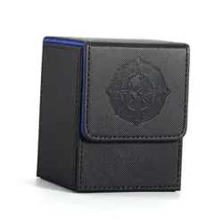 Premium PU Leather Card Deck Box for MTG, Yugioh, Holds Black Blue Malthael - Image 1