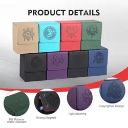 Premium PU Leather Card Deck Box for MTG, Yugioh, Holds Black Blue Malthael - Image 4