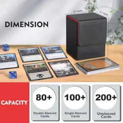 Premium PU Leather Card Deck Box for MTG, Yugioh, Holds Black Blue Malthael - Image 5