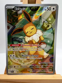 Pokemon Prismatic Evolutions - SVP173 Eevee - Pokemon Center Stamp Promo - NM/M - Image 1