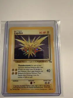 Pokemon Zapdos 15/62 Fossil Holo Rare Unlimited 80 HP English 1999 WOTC - Image 2