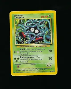 Tangela - Pokemon Card Unlimited Edition Rare Non Holo Base Set 1999 - 66/102 - - Image 1