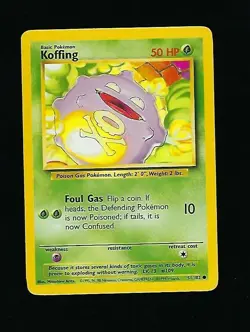 Koffing 51/102 - Pokemon Card Unlimited Edition Rare Non Holo Base Set 1999 - Image 1
