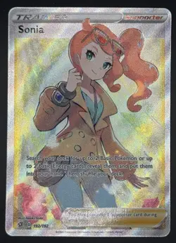 Pokemon TCG Sonia Trainer Full Art Rebel Clash Holo 192/192 NM - Image 1