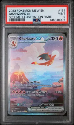 2023 POKEMON MEW EN-151 SPECIAL ILLUSTRATION RARE #199 CHARIZARD EX PSA 9 - Image 1