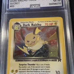 Pokemon Dark Raichu Holo 2000 #83/82 AGS 8.5 NM-MT SWIRL - Image 3