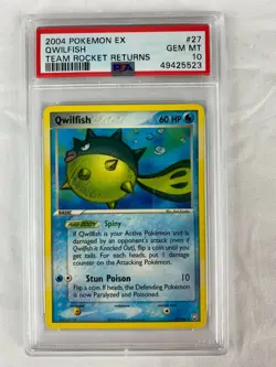 PSA 10 Gem Mint Qwilfish 2004 EX Team Rocket Returns #27 - Image 1