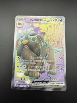 Pokemon TCG Arven's Mabosstiff EX 218/182 UR Destined Rivals Holo - Image 1