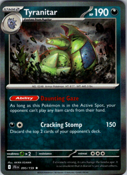 Pokemon TCG 2025 - Tyranitar Holo Rare 095/159 - Journey Together - NM! - Image 1