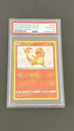 Pokemon Hidden Fates 2019 - Shiny Charmander Holo - SV6/SV94 Graded PSA 10 196 - Image 1