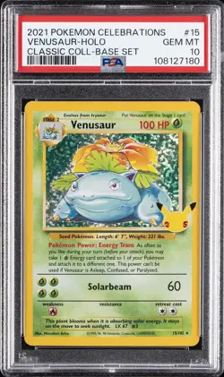 2021 POKEMON CELEBRATIONS CLASSIC COLL #15 VENUSAUR-HOLO PSA 10 - Image 1