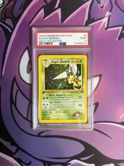 2000 Pokemon Koga's Beedrill 9/132 1st Edition Holo Gym Challenge PSA 9 SWIRL - Image 1