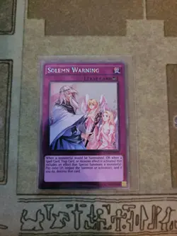 YUGIOH TCG SOLEMN WARNING NKRT-EN035 PLATINUM LIMITED ED NM - Image 1