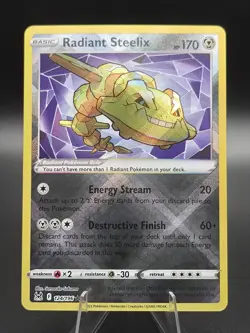 Radiant Steelix 124/196 Swsh11: Lost Origin Holo Pokemon TCG - NM - Image 1