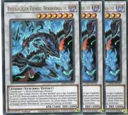 yugioh 3x Rotaugiger Zombie-Nekrodrache GFP2-DE133 ULTRA 1AUFLAGE DEUTSCH - Image 1