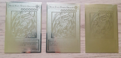 YuGiOh - 3x Blue Eyes White Dragon - Golden Metal Cards - Image 1