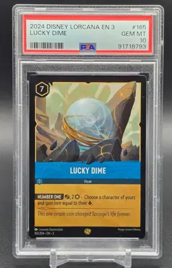 2024 Disney Lorcana Into the Inklands Lucky Dime #165/204 PSA 10 GEM MT - Image 1