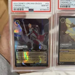 Disney Lorcana Cinderella PSA 10 D23 Collection #02 & Organized Play #14 Cards - Image 3