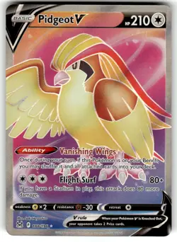 Pokemon Card TCG - Pidgeot V 188/196 Ultra Rare Full Art Lost Origin Near Mint - Image 1