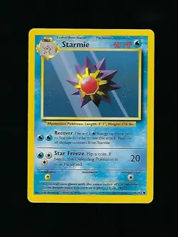 Starmie - Pokemon Card Unlimited Edition Rare Non Holo Base Set 1999 - 64/102 - - Image 1