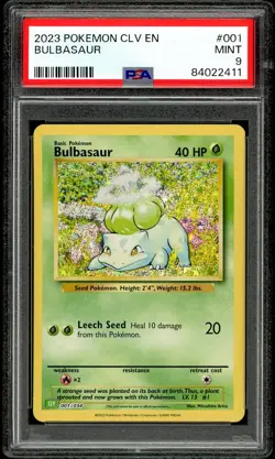 PSA 9 MINT Bulbasaur 001/034 Holo CLV EN Classic Collection Pokemon Card - Image 1