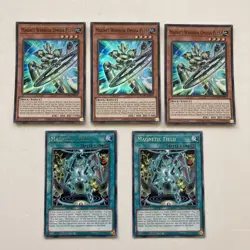 Yugioh 5 Card Bundle, X3 Of Magnet Warrior Omega Plus. And X2 Magnetic Field - Image 1