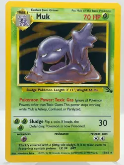 Muk 13/62 Fossil Unlimited Holo Rare 1999 Vintage Pokemon TCG Card - Image 1