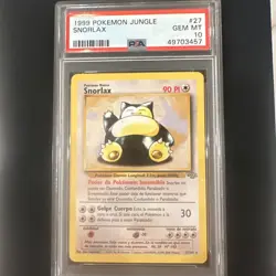 1999 Pokemon Jungle Snorlax SPANISH edition NON Holo #27 PSA 10 - Image 1