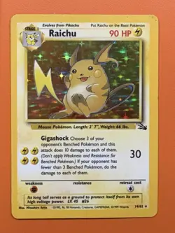 Pokemon TCG Raichu Holo Rare Fossil - Image 1