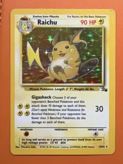 Pokemon TCG Raichu Holo Rare Fossil - Image 2