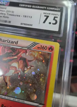 POKEMON LEGENDARY TREASURES CHARIZARD #19 COSMOS CGC 7.5 NM #6076934002 (SWIRL) - Image 4