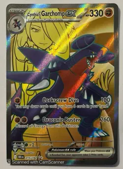 Pokemon Cynthia's Garchomp EX 215/182 Full Art Holo Ultra Rare Destined Rivals - Image 1