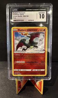 Pokemon Radiant Charizard Crown Zenith Radiant Rare CGC 10 Holo 020/159 - Image 1
