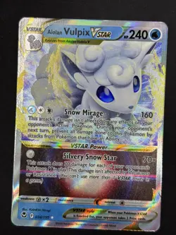 Alolan Vulpix VSTAR 034/195 Ultra Rare SWSH12: Silver Tempest Pokemon TCG NM - Image 1