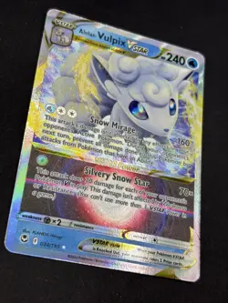 Alolan Vulpix VSTAR 034/195 Ultra Rare SWSH12: Silver Tempest Pokemon TCG NM - Image 2