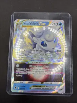 Alolan Vulpix VSTAR 034/195 Ultra Rare SWSH12: Silver Tempest Pokemon TCG NM - Image 4