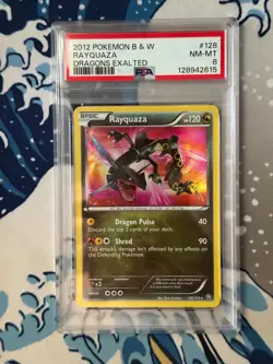 2012 Pokemon Black & White Dragons Exalted 128 Rayquaza Shiny Psa 8 NM Near Mint - Image 1