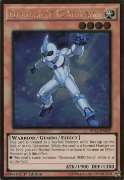 Yugioh Elemental HERO Neos Alius PGL2-EN029 Gold Rare 1st Edition LP - Image 1