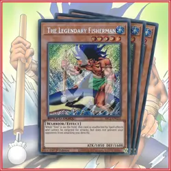 YuGiOh The Legendary Fisherman SBC1-ENC01 x3 Secret Rare 1st Edition - Image 1