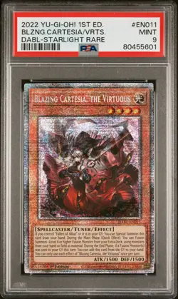 YUGIOH 1ST DABL-EN011 BLAZING CARTESIA VIRTUOUS STARLIGHT PSA 9 MINT #80455601 - Image 1