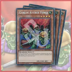 YuGiOh Goblin Attack Force SBC1-ENI06 Secret Rare x3 1st Edition - Image 1