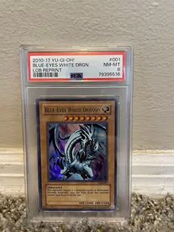 2010 - 17 Yugioh Blue-Eyes White Dragon LOB-001 LOB Reprint PSA 8 - Image 1