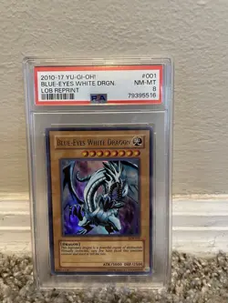 2010 - 17 Yugioh Blue-Eyes White Dragon LOB-001 LOB Reprint PSA 8 - Image 3