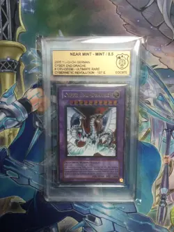 Yu-Gi-Oh! Cyber End - Drache CRV-DE036 1.Auflage Ultimate Rare GS 8,5 Graded PSA - Image 1