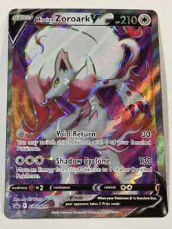 Pokemon Hisuian Zoroark V Full Art Ultra Rare SWSH297 Black Star Promo NM Card - Image 1